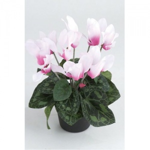 Faux Cyclamen Pink in a Pot by Grand Illusions